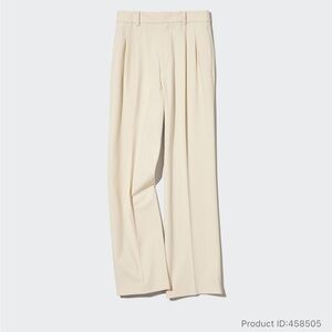 NWT Uniqlo Women's Cream Wide-Leg Trousers